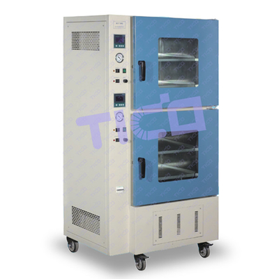 Horno de secado al vacío de 2 cámaras de 90L para calefacción de electrodos de baterías