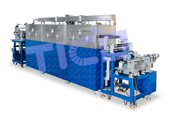Máquina de recubrimiento de rodillo a rodillo de 400 mm con horno de secado de tres secciones para la producción de electrodos de batería